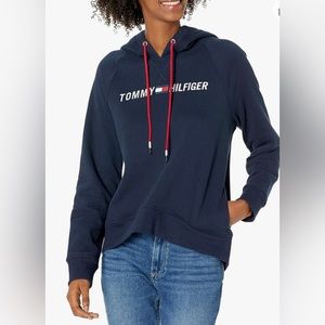 Tommy Hilfiger Navy Blue Hoodie with Red Accents